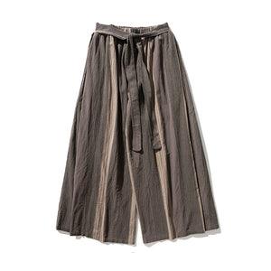 Striped Straight Wide-leg Casual Culottes