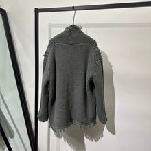 Load image into Gallery viewer, Vintage Ripped Knit Cardigan Sweater
