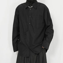 Load image into Gallery viewer, Black Asymmetrical Loose Long-sleeved Shirt
