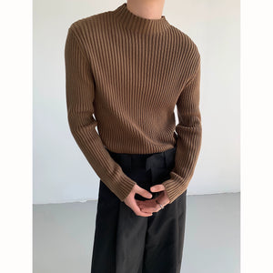 Slim Fit Half Turtleneck Base Knit Sweater