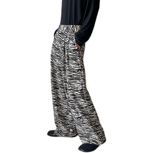 Wide-leg Tiger Print Loose Straight Suit Trousers