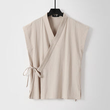 Load image into Gallery viewer, Two Piece Vest Sleeveless Cotton And Linen Suit
