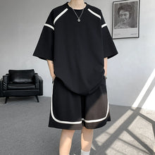 Load image into Gallery viewer, Casual Textured T-shirt Shorts Set
