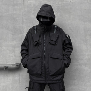 Dark Multi-pocket Functional Techwear Jacket