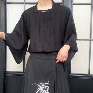 Summer Square Collar Mid-Sleeve Hanfu Shirt