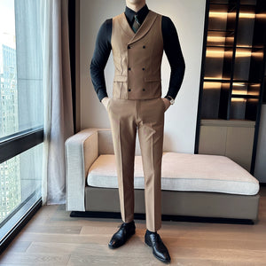 Double-breasted Slim-fit Suit Vest