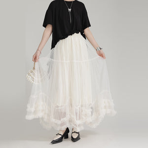 Multi-layered Mesh High Waist Skirt