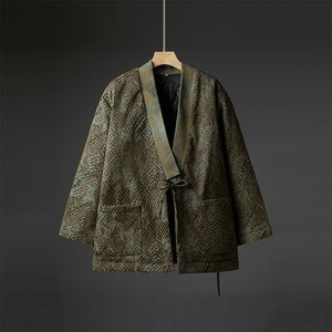 General Python Pattern Jacquard Cardigan Zen Taoist Robe