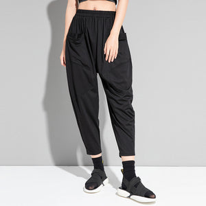 Elastic Waist Harem Pants