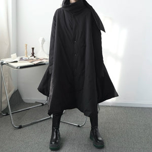 Loose Knee-Length Cotton Coat