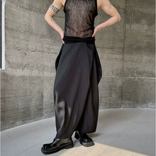 Load image into Gallery viewer, Black Three-dimensional Pleated Irregular Skirt Pants
