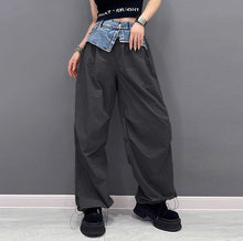 Load image into Gallery viewer, Denim Contrast Patchwork Pants
