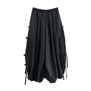 Casual Loose Tie Pleated Pants