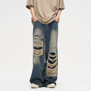 Ripped Loose Straight Pants