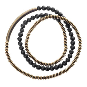 Retro Multi-layer Volcanic Stone Bracelet