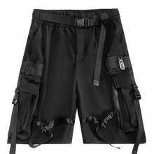 Load image into Gallery viewer, Big Pocket Loose Black Casual Shorts
