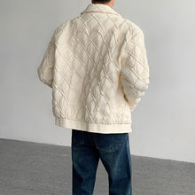 Load image into Gallery viewer, Diamond Check Lapel Short Cotton Jacket
