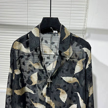 Load image into Gallery viewer, Irregular Cut-out Feather Print Casual Shirt
