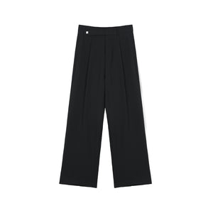 Diagonal Waist Tie Straight Suit Pants