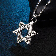 Load image into Gallery viewer, Double-sided Six-pointed Star Pendant Titanium Steel Necklace
