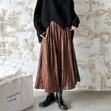 Load image into Gallery viewer, High Waist Casual Pleated Pu Leather Skirt
