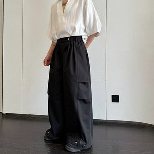 Pleated Silhouette Three-dimensional Workwear Loose Wide-leg Pants