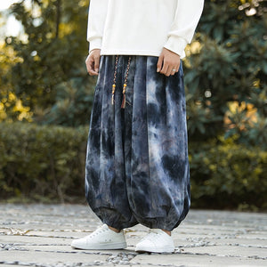 Ink Tie-Dyed Casual Pants Loose Bloomers Harem Pants