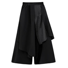 Load image into Gallery viewer, Loose Patchwork Striped High-waisted Culottes
