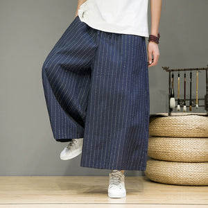 Vintage Striped Straight Wide Leg Pants