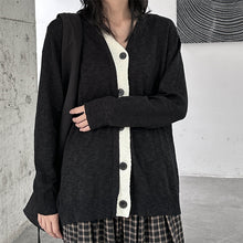 Load image into Gallery viewer, Loose Knitted Cardigan with Contrast Buttons
