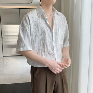 Summer Pleated Three-quarter Sleeve Shirt