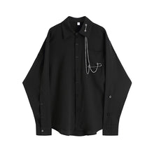 Load image into Gallery viewer, Chain Loose Black Long Sleeve Shirt
