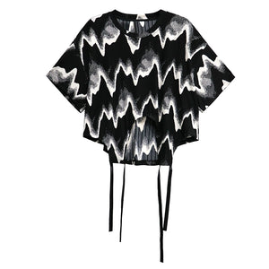 Wave Pattern Cropped Top T-shirt