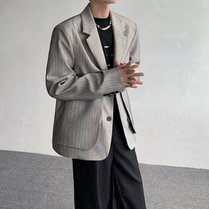 Fake Two-piece Shoulder-padded Suit Jacket