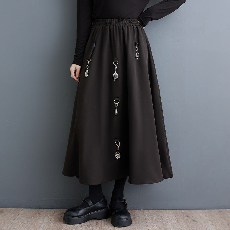 Rivet Half Casual A-line Skirt