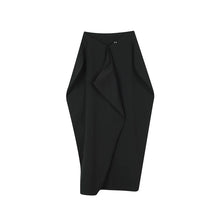 Load image into Gallery viewer, Black Three-dimensional Pleated Irregular Skirt Pants
