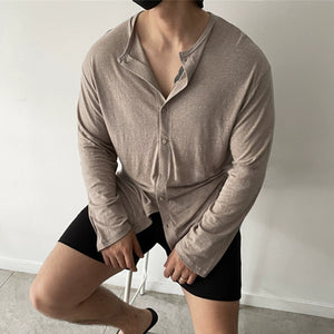 Knitted Crew Neck Slim Fit Shirt