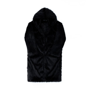 Winter Plush Warm Artificial Fur Mid-length Coat