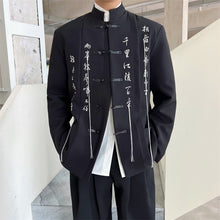 Load image into Gallery viewer, Retro Calligraphy Embroidered Stand Collar Blazer
