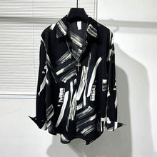 Load image into Gallery viewer, Loose Irregular Printed Casual Long-sleeved Shirt
