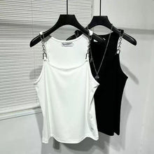 Load image into Gallery viewer, Metallic Stitching Elastic Sleeveless Vest
