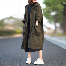 Load image into Gallery viewer, Retro Loose Hooded Trench Coat
