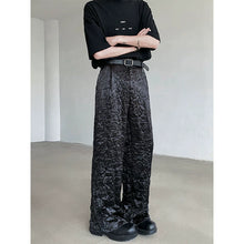 Load image into Gallery viewer, Pleated Shiny Straight Wide-leg Pants
