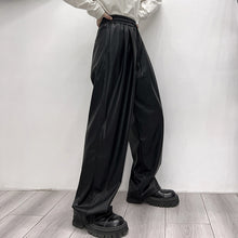 Load image into Gallery viewer, Retro Pu High Waist Loose Wide Leg Pants
