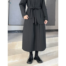 Load image into Gallery viewer, Padded And Velvet Thickened High Waist Vertical Striped Skirt
