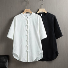 Load image into Gallery viewer, Linen Casual Button-Down T-shirt
