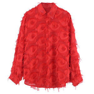 Red Raw Fringe Shirt