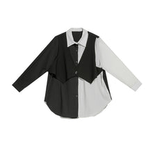 Load image into Gallery viewer, Fake Two Piece Long Sleeve Vest Shirt
