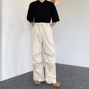 Summer High Waist Drawstring Retro Trousers