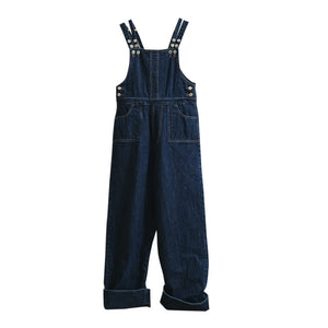 Adjustable Loose Denim Wide-leg Overalls